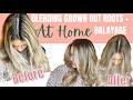 Blending Grown Out Roots AT HOME 💆🏼‍♀️ & DIY Balayage! 🖤🤎🤍