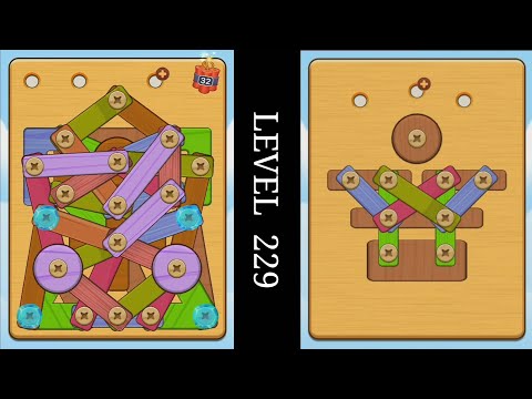 WOOD NUTS & BOLTS PUZZLE LEVEL 229 SOLVED (ANSWERS)