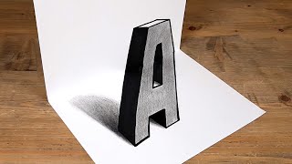 Easy 3D Trick Art - Letter A Illusion Drawing!