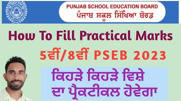 How To Fill 8th Practical Marks | 8th Practical Marks Entry 2023 | PSEB 8th Practical Marks Entry