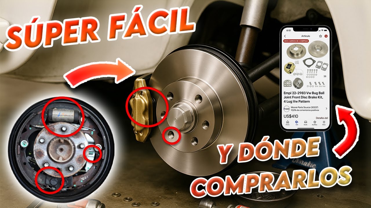 Cómo cambiar frenos de TAMBOR a DISCO en tu vocho (Guía FÁCIL)