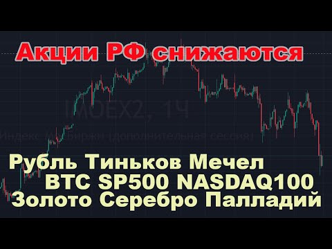 Прогноз курса доллара, акции РФ начали снижение, Тиньков, Мечел, SP500, золото, серебро, BTC