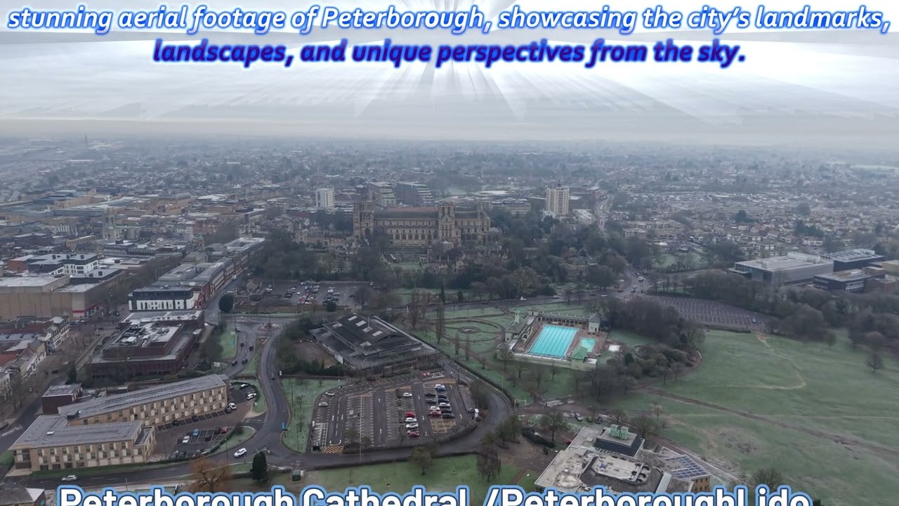 drone flyover of Peterborough