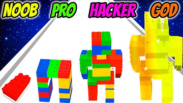 NOOB vs PRO vs HACKER vs GOD - Brick Runner 3D!