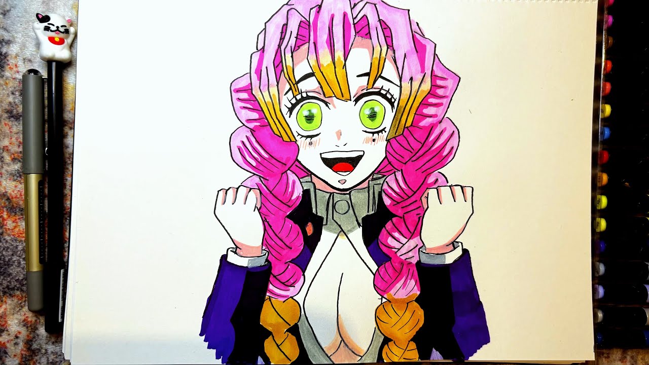 How to Draw Mitsuri Kanroji | Demon Slayer Anime Drawing Tutorial💖