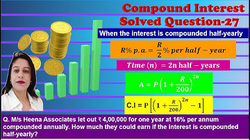 Compound Interest-SQs-27 DAV Math- Class 8- When interest is compounded half yearly & quarterly