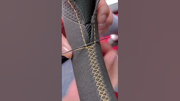 Hand sewing steering wheel cover 🪡#enjoy #diy #caraccessory #automobile #interior #tutorial