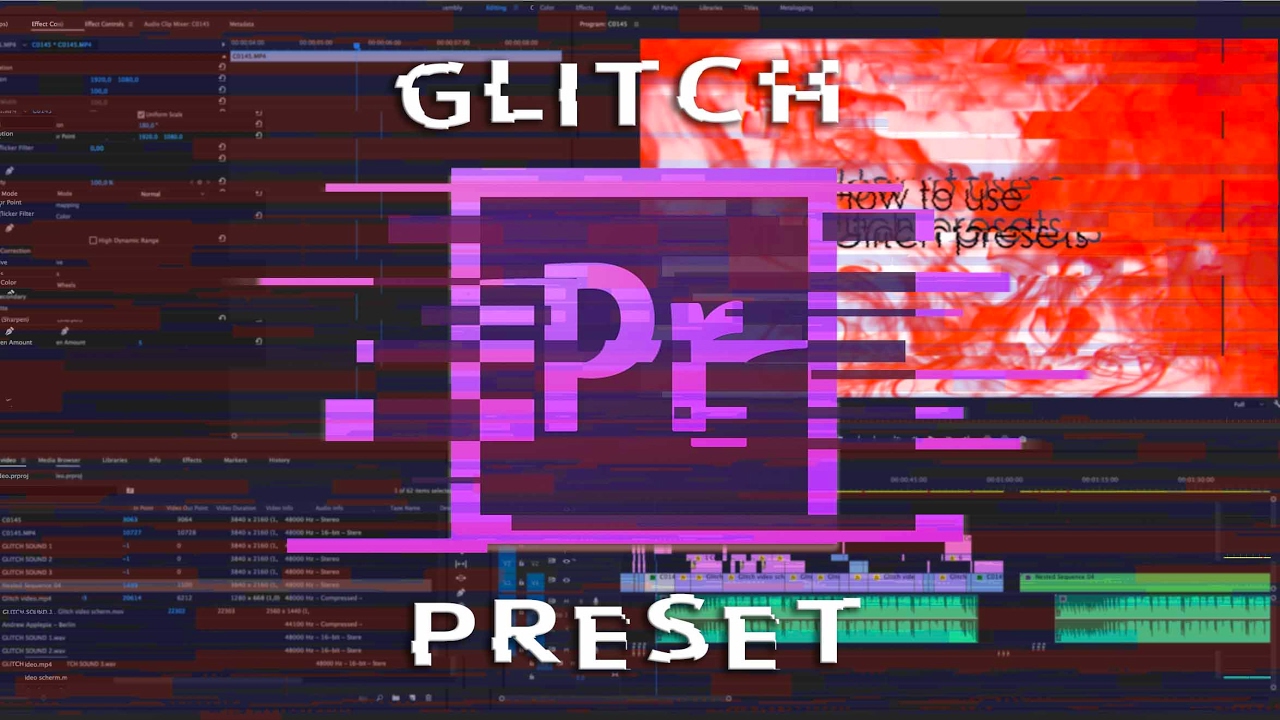 premiere pro glitch text effect