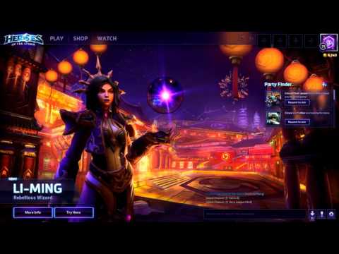 Heroes of the Storm Li-Ming login screen