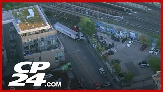 Police On Scene After Tractor-Trailer Crashes Near Queen And Dufferin