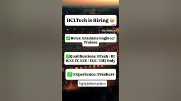 HCL TECH Hiring 🔥| Freshers and Experience Hiring | Apply Now