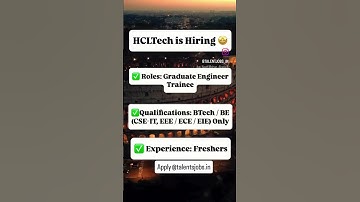 HCL TECH Hiring 🔥| Freshers and Experience Hiring | Apply Now