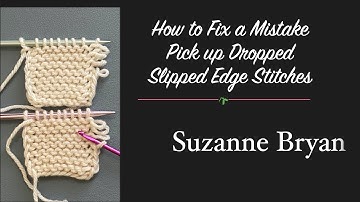 The Secret to Fixing Dropped Slipped Edge Stitches.  Pick up dropped edge stitches