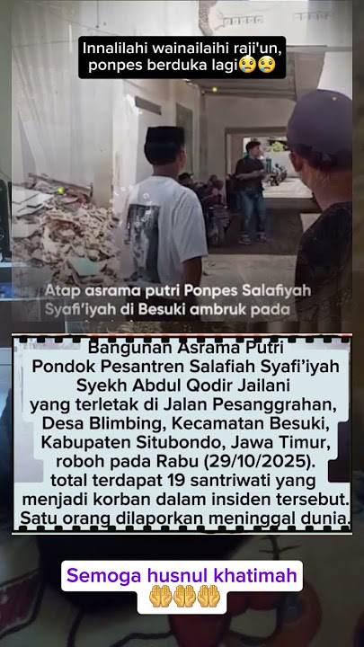 Baru genap sebulan ponpes alkhoziny,kini ada lagi atap asrqma santriwati ambruk😢 #muhasabah