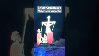 Emocionante escena de cristo crucificado en el viacrucis viviente de Torrealta en Molina . #shorts