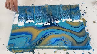 ABSTRACT ACRYLIC PAINT POUR / SWIPE WITH AUSTRALIAN FLOETROL / AMSTERDAM WHITE / NO SILICONE OIL screenshot 3