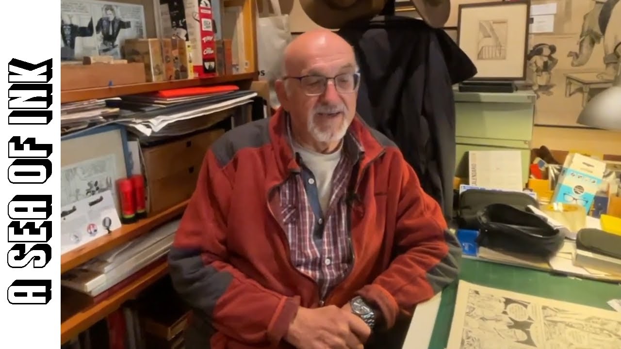 Jordi Bernet Looking at his Original Art Collection (His, Hal Foster, Toth, Frank Robbins!)