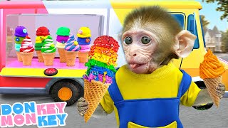 Rainbow Ice Cream  Fruits and Colors | Donkey Monkey  Nursery Rhymes