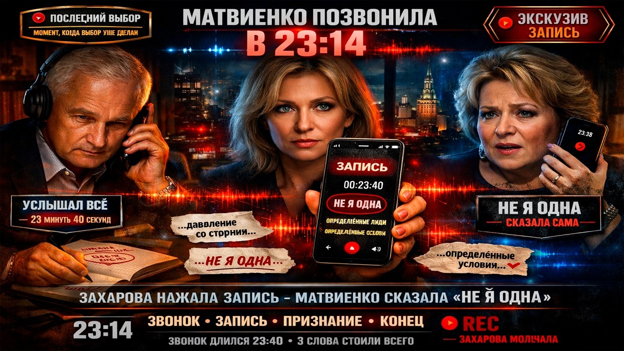 МАТВИЕНКО ПОЗВОНИЛА ЗАХАРОВОЙ: Та включила запись. Белоусов всё услышал