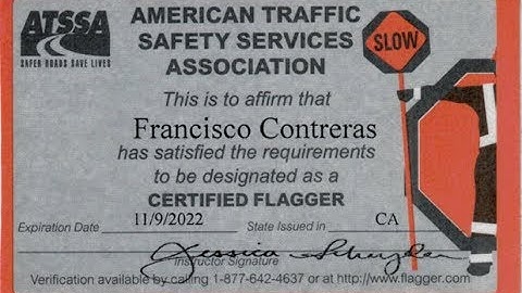 American Traffic Safety Services Association CERTIFICATE (ATSSA)