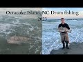 Surf fishing obx  ocracoke island nc red drum fishing with a surprise catch