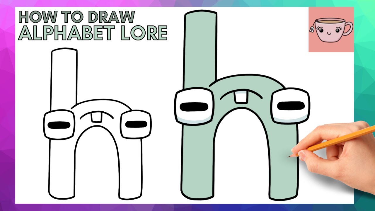 How to Draw Alphabet Lore (M), Dibujando Alphabet Lore M