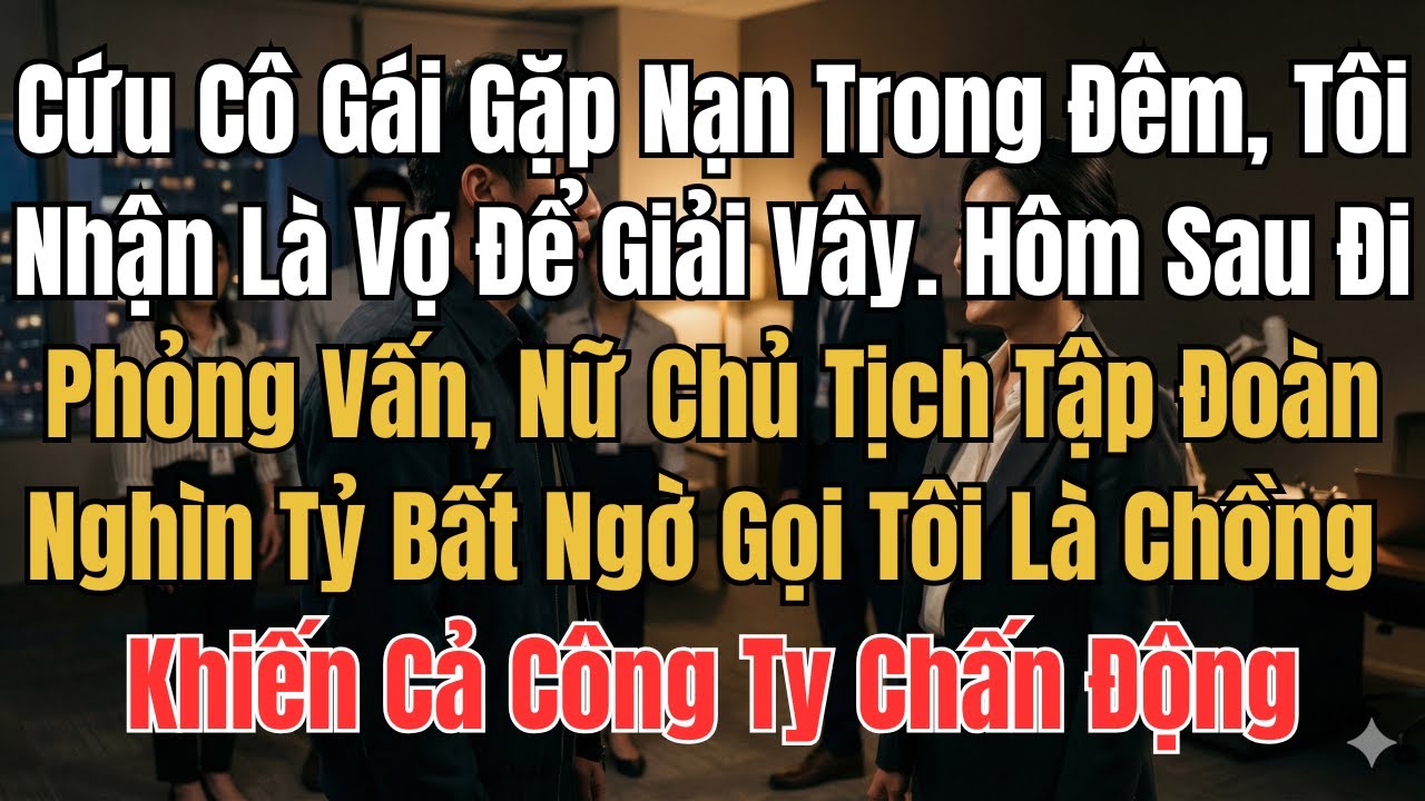 Cứu Cô Gái Gặp Nạn Trong Đêm, Tôi Nhận Là Vợ Để Giải Vây. Hôm Sau Đi Phỏng Vấn, Nữ Chủ Tịch Tập Đoàn