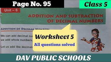 DAV class 5 maths unit 6 worksheet 5