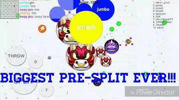 BLOB BIGGEST PRE-SPLIT EVER?!! DOUBLE SPLITS GOD!(AGAR.IO)