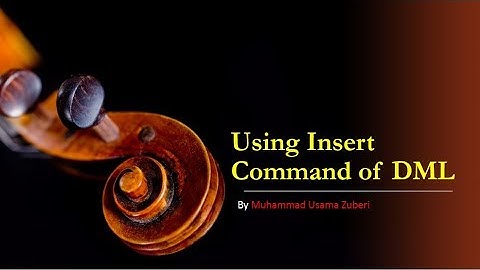 Using Insert command of DML by Muhammad Usama Zuberi