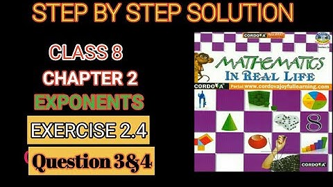 Class 8th  Chapter 2 "Exponents "exercise 2.4//class 8th ka " exponents "chapter ka solution