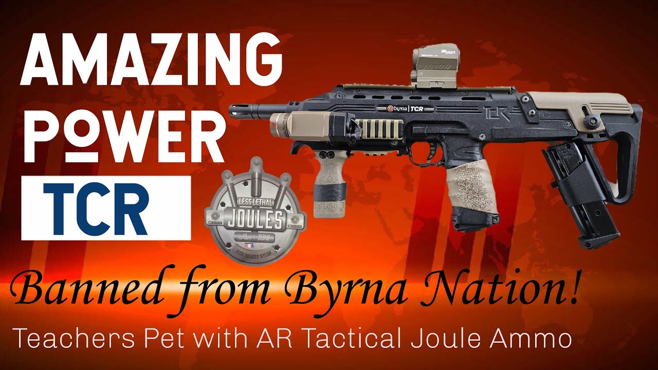 Testing Byrna TCR with AR Tactical Joule 8.2g ammo.  Insane power!