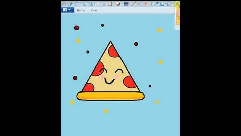 How To Draw #Cartoon  Pizza - Preschool in ms paint BY K. E. D. ARTS#short video