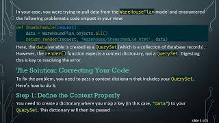 Resolving TypeError: How to Fix the context must be a dict rather than QuerySet Error in Django