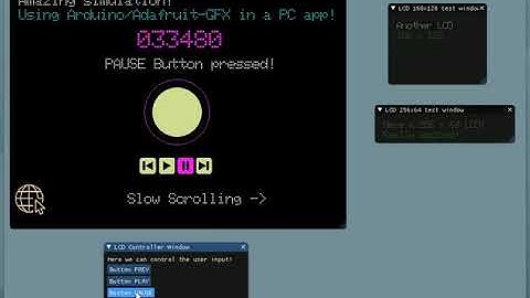 Hardware LCD simulation with AdafruitGFX library & ImGui - 2