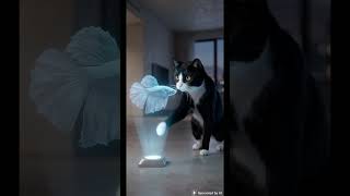 Glitch in the matrix! 😱🐱 Catching the ghost fish! #shorts #cat #ai youtube