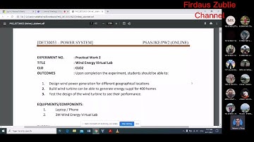 DET30053 - Practical Work 2 (Online) | Wind Energy Virtual Lab