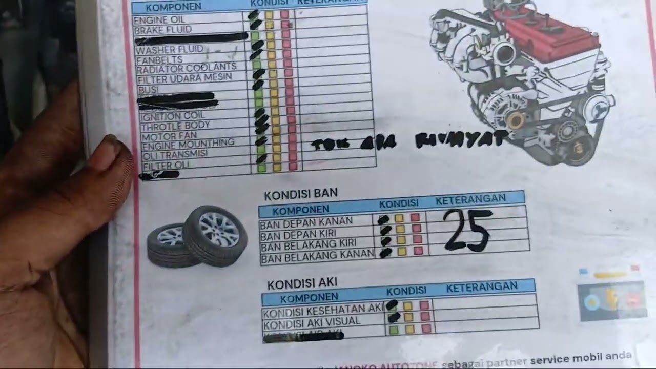 update laporan pengerjaan mobil mirage (MMBXNA03AEH006254)