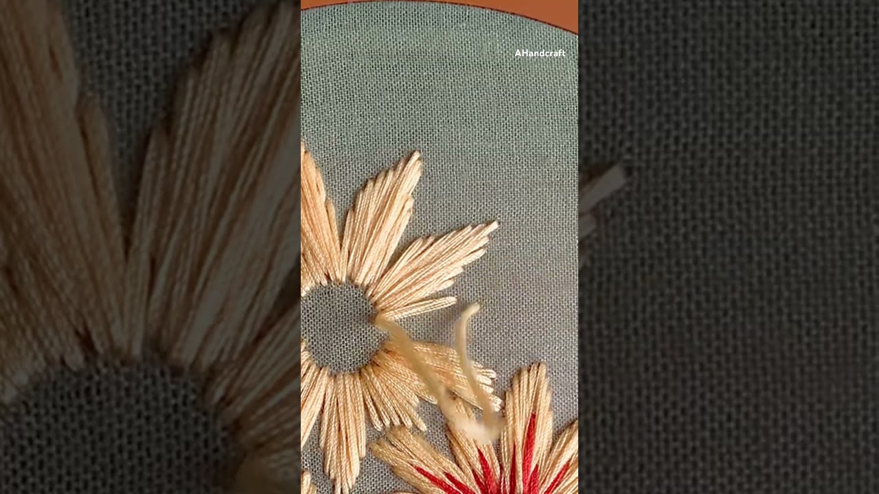 Hand Embroidery Satin Stitch Flower🌼 Basic Stich Tutorial! 