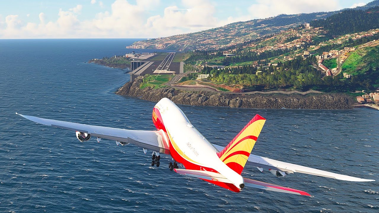 Insane Landing Challenge | 747 Crosswinds go arround at Madeira Intl Airport 