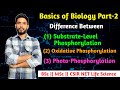 What is Phosphorylation || Substrate-Level ||  Oxidative || Photo-phosphorylation || BSc|| MSc|| NET