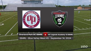 Overland Park SC 12 E64RL vs. KC Legends Academy 12 E64RL - September 14, 2024