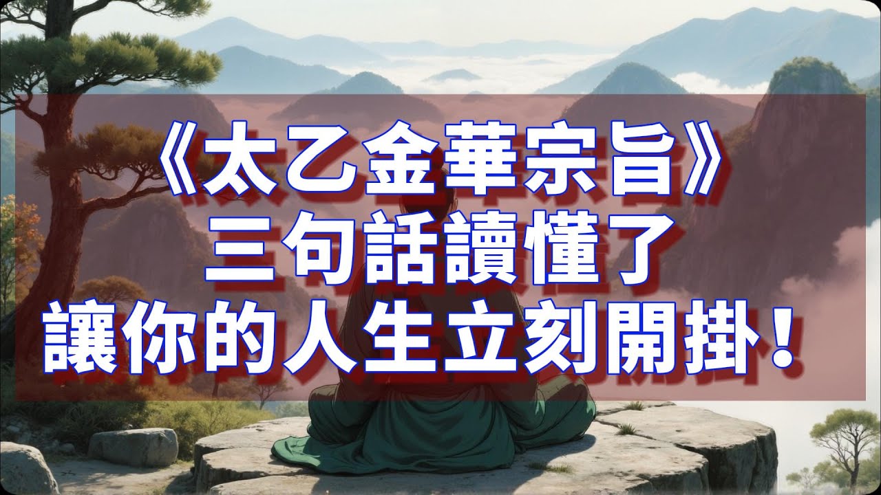 《太乙金華宗旨》解读 第一章 天心。三句話讀懂了讓你的人生立刻開掛！#道家文化 #修行 #修心 #打坐 #冥想 #人生哲學 #國學
