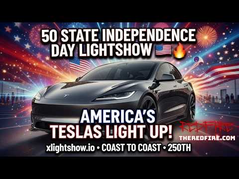 This Atlanta Tesla 50 State July 4th Lightshow is Insane!