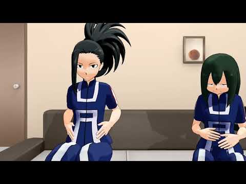 【MMD】pizza party ［girl fart and burp animation］