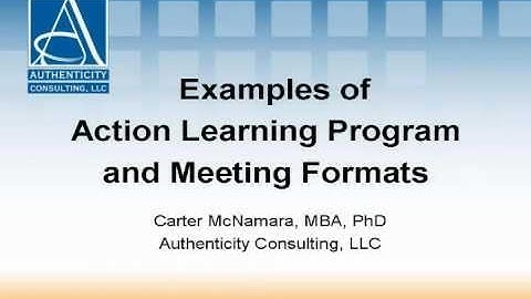 Examples of Action Learning Program and Meeting Formats (3 of 5)