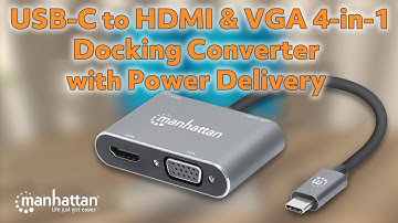USB C to HDMI VGA 4 in 1 Docking Converter with Power Delivery