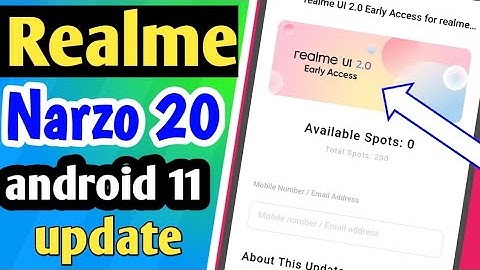Realme narzo 20 Android 11 update || realme ui 2.0 update for realme narzo 20 , software update