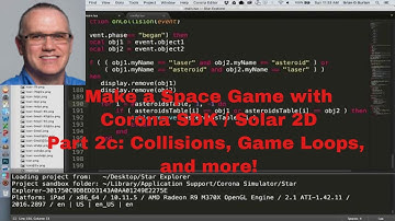 Solar2D - Corona SDK Step-by-Step: Building a space game: Part 2c Handling Collisions & Game Loop
