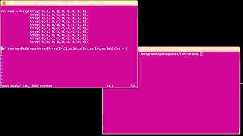 Shortest Path Through a Maze using Scala